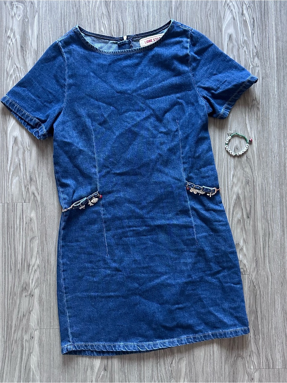 Denim Dress with bug charms